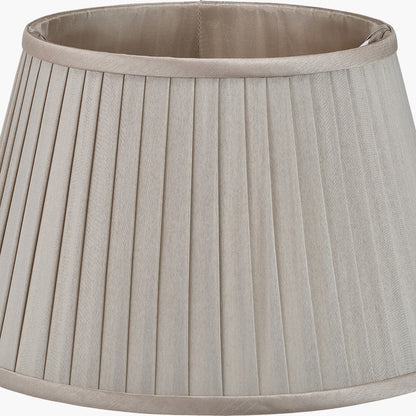 Lyndon 30cm Taupe Silk Mix Knife Pleat Tapered Lampshade – Refined Texture and Timeless Warmth