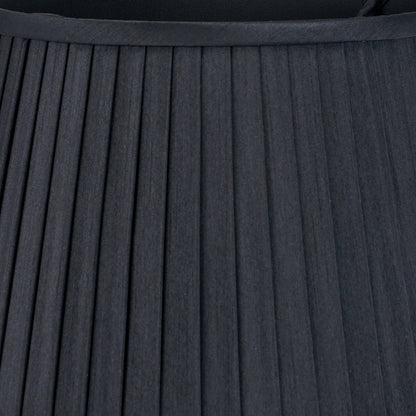 Lyndon 35cm Black Silk Mix Knife Pleat Lampshade | Luxury Pleated Shade