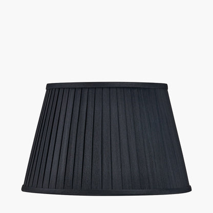 Lyndon 35cm Black Silk Mix Knife Pleat Lampshade | Luxury Pleated Shade