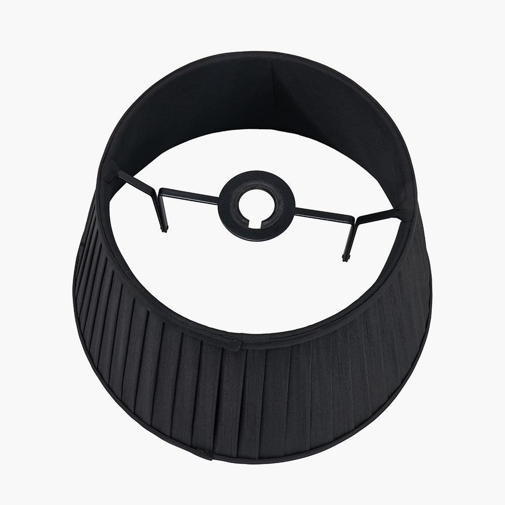 Lyndon 40cm Black Silk Mix Knife Pleat Tapered Lampshade