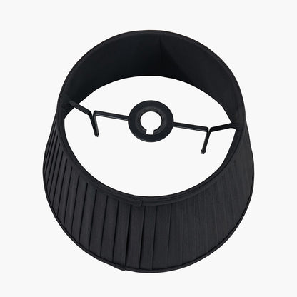 Lyndon 40cm Black Silk Mix Knife Pleat Tapered Lampshade