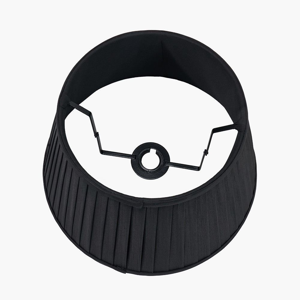 Lyndon 40cm Black Silk Mix Knife Pleat Tapered Lampshade