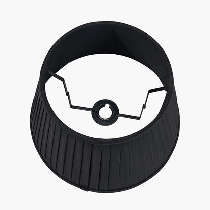 Lyndon 40cm Black Silk Mix Knife Pleat Tapered Lampshade