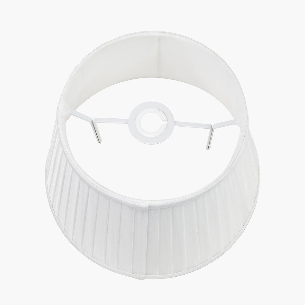 Lyndon 40cm Ivory Silk Mix Knife Pleat Tapered Lampshade