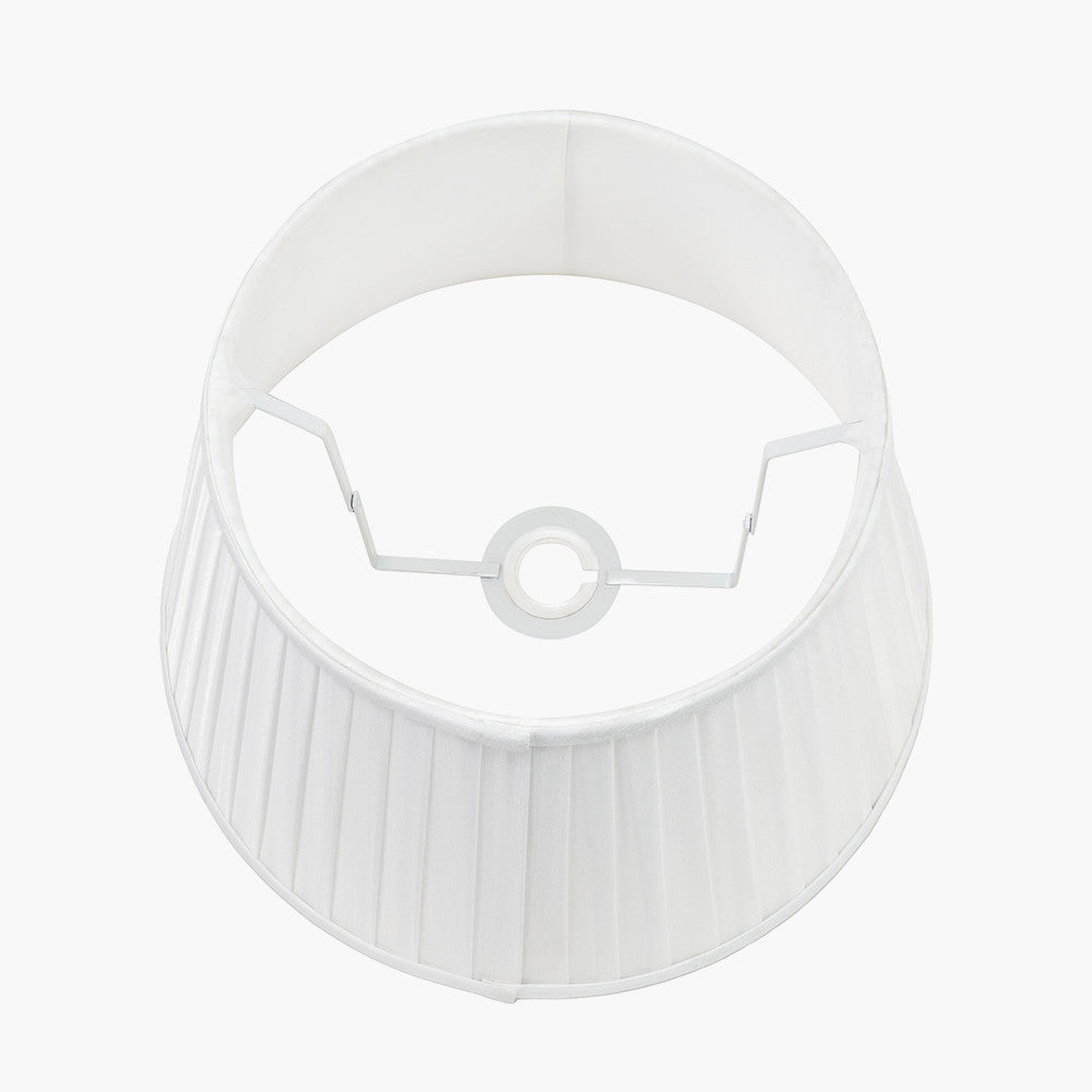 Lyndon 40cm Ivory Silk Mix Knife Pleat Tapered Lampshade