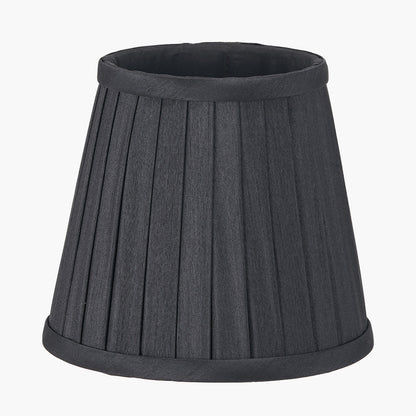 Lyndon 15cm Black Silk Mix Knife Pleat Tapered Lampshade – Classic Elegance for Modern UK Homes