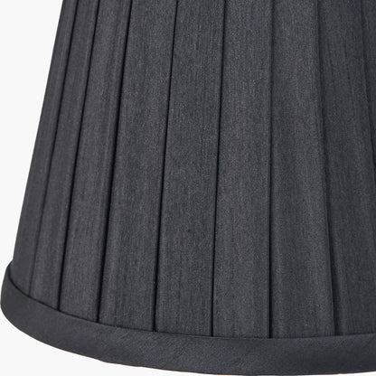 Lyndon 15cm Black Silk Mix Knife Pleat Tapered Lampshade – Classic Elegance for Modern UK Homes