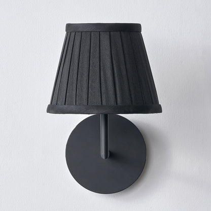 Lyndon 15cm Black Silk Mix Knife Pleat Tapered Lampshade – Classic Elegance for Modern UK Homes