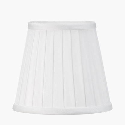 Lyndon 15cm Ivory Silk Mix Knife Pleat Tapered Lampshade – Timeless Style for Elegant UK Homes