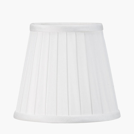 Lyndon 15cm Ivory Silk Mix Knife Pleat Tapered Lampshade – Timeless Style for Elegant UK Homes
