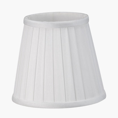 Lyndon 15cm Ivory Silk Mix Knife Pleat Tapered Lampshade – Timeless Style for Elegant UK Homes