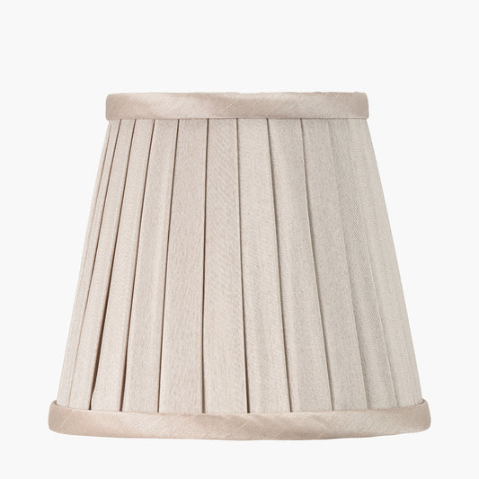 Lyndon 15cm Taupe Silk Mix Knife Pleat Tapered Lampshade – Timeless Elegance for Modern UK Homes
