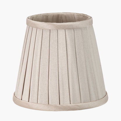 Lyndon 15cm Taupe Silk Mix Knife Pleat Tapered Lampshade – Timeless Elegance for Modern UK Homes