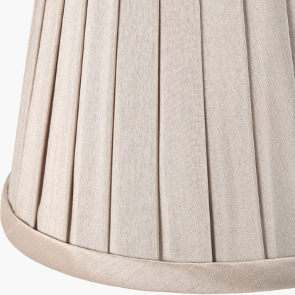 Lyndon 15cm Taupe Silk Mix Knife Pleat Tapered Lampshade – Timeless Elegance for Modern UK Homes