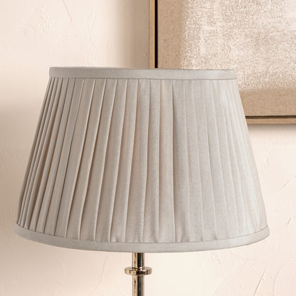 Lyndon 30cm Taupe Silk Mix Knife Pleat Tapered Lampshade – Refined Texture and Timeless Warmth
