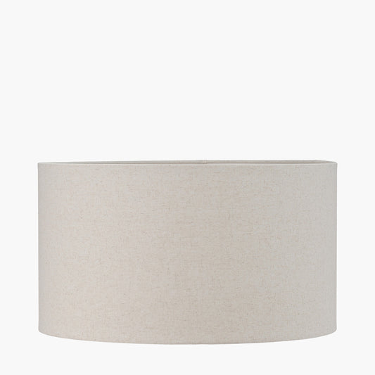 Quinn 50cm Slubby Hopsack Cylinder Lampshade | Natural Cream Shade