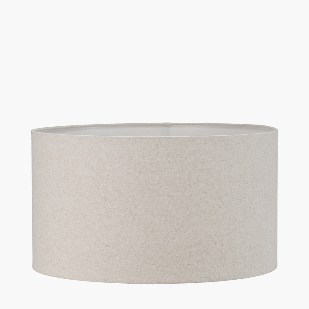 Quinn 50cm Slubby Hopsack Cylinder Lampshade | Natural Cream Shade