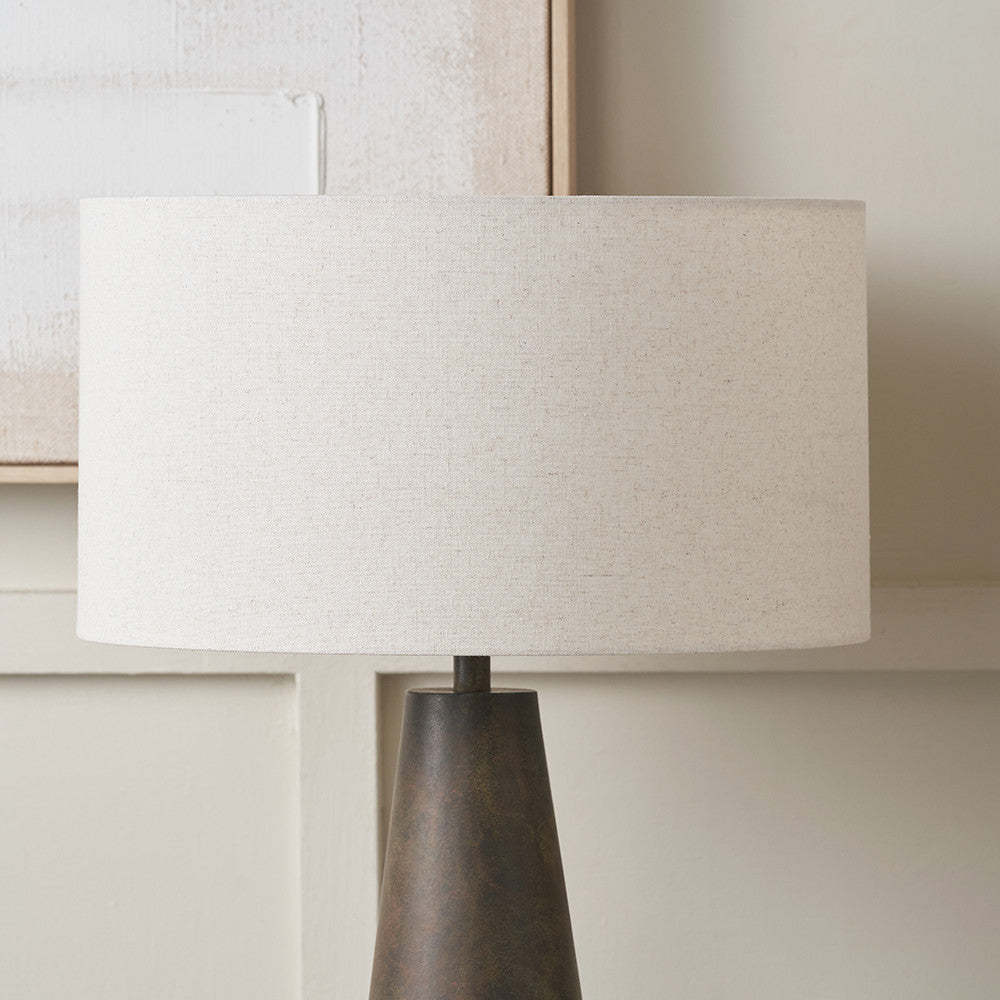 Quinn 50cm Slubby Hopsack Cylinder Lampshade | Natural Cream Shade