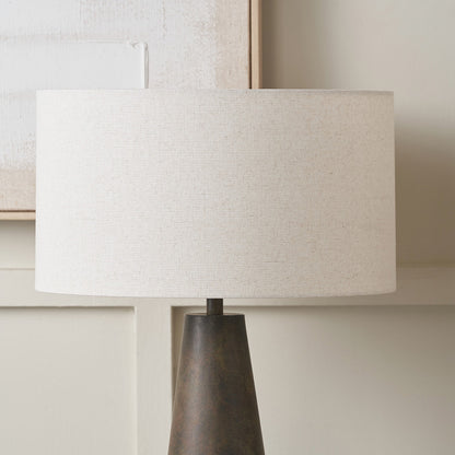 Quinn 50cm Slubby Hopsack Cylinder Lampshade | Natural Cream Shade