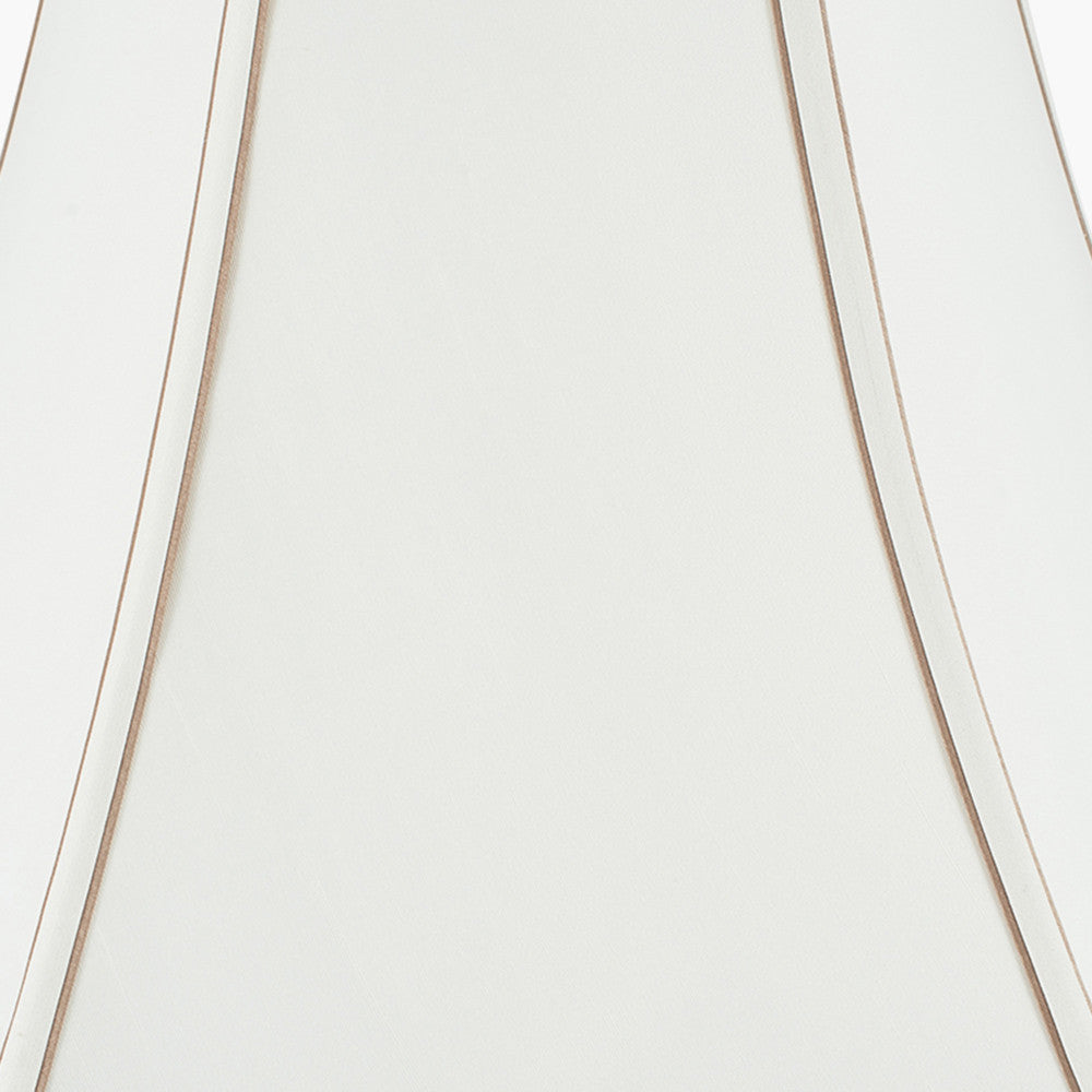 Lyla 50cm Cream Silk Mix Bowed Lampshade | Large Cream Lampshade