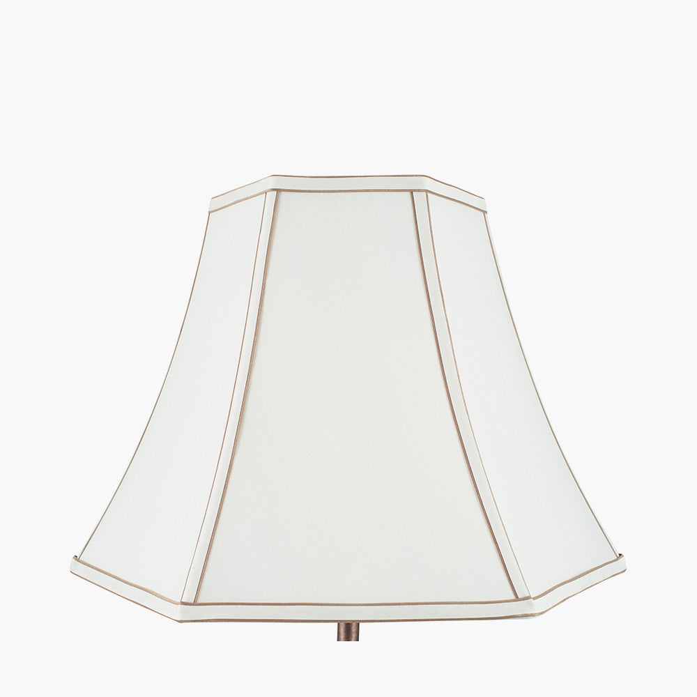 Lyla 50cm Cream Silk Mix Bowed Lampshade | Large Cream Lampshade