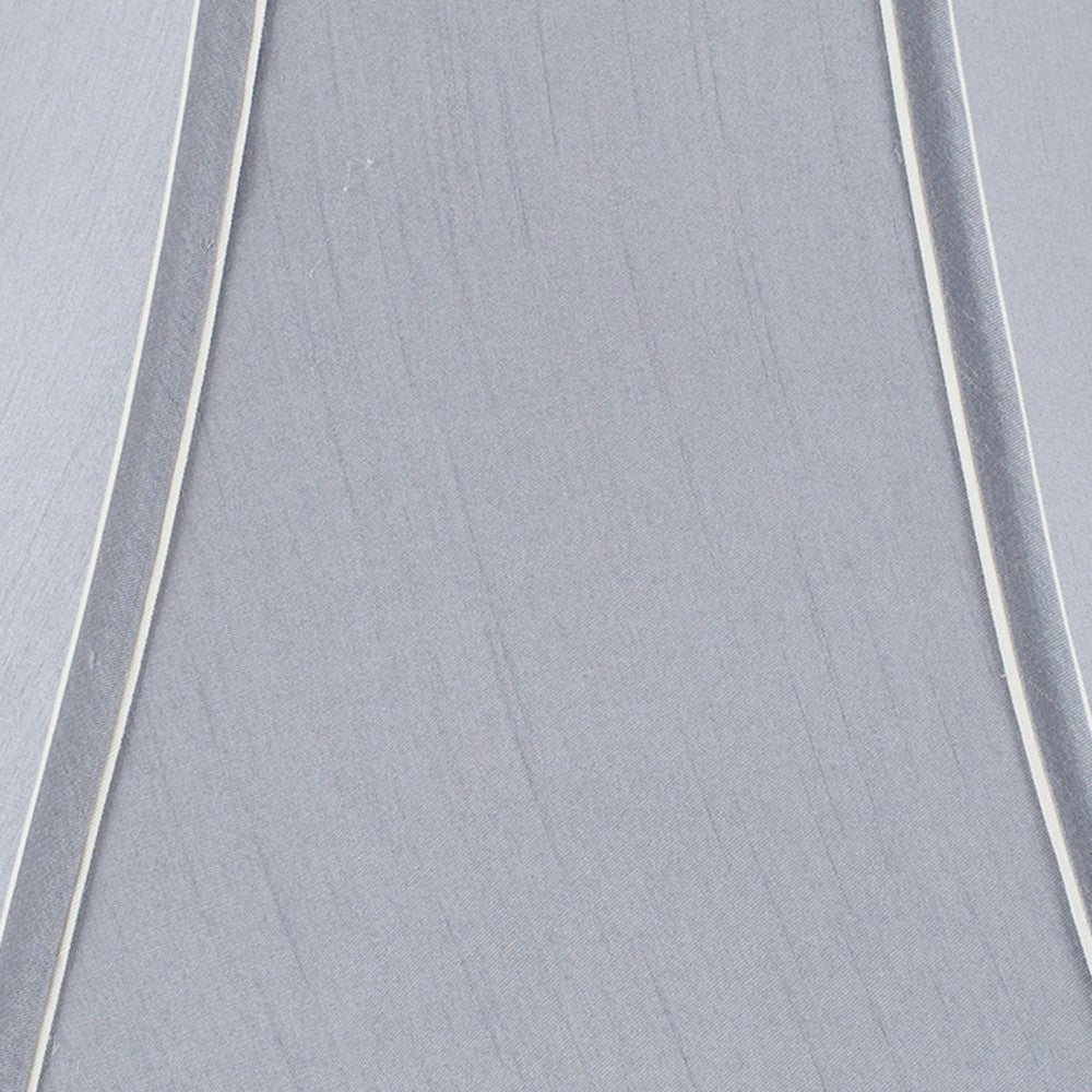 Lyla 40cm Steel Grey Silk Mix Bowed Lampshade