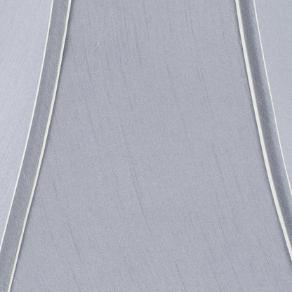 Lyla 50cm Steel Grey Silk Mix Bowed Lampshade | Large Silk Lampshade