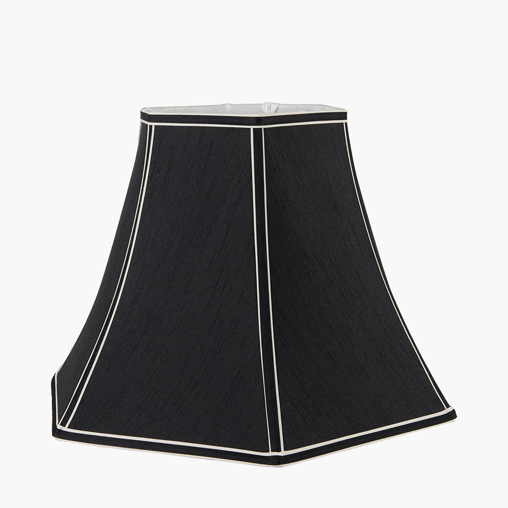 Lyla 50cm Black Silk Mix Bowed Lampshade