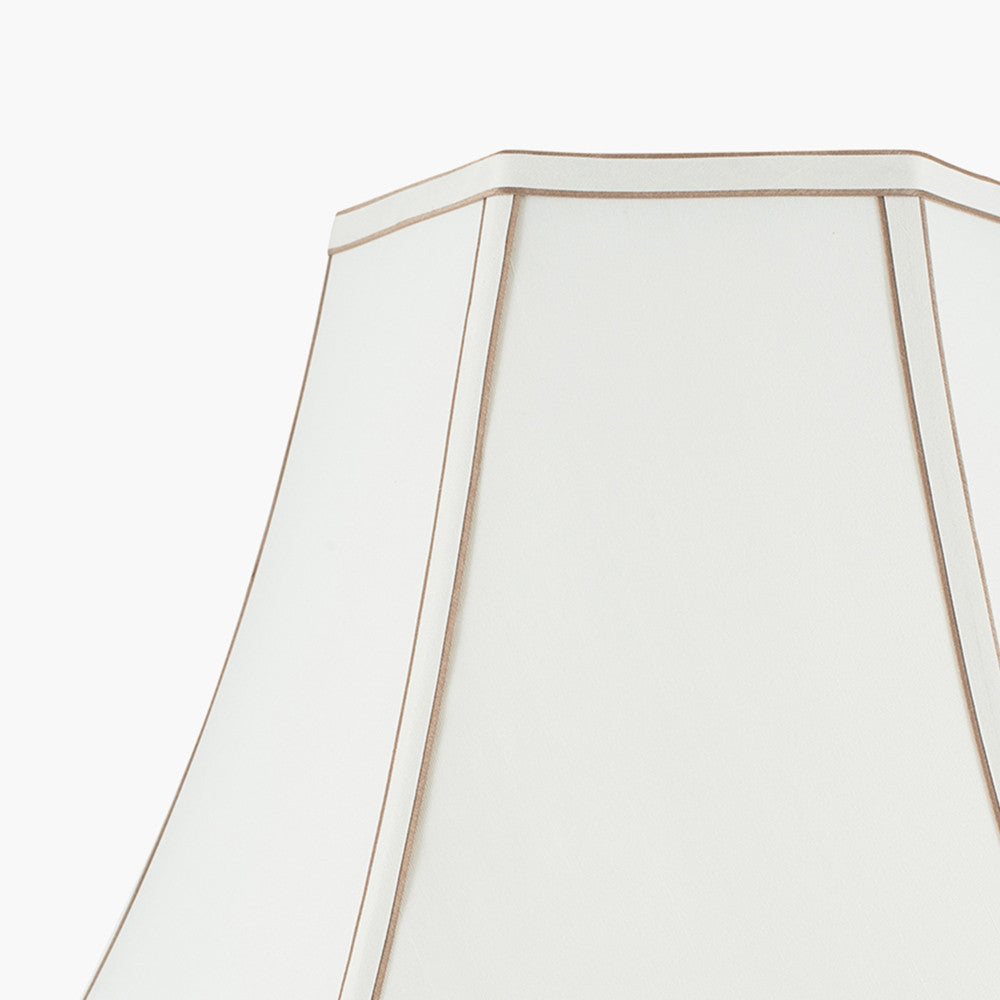 Lyla 50cm Cream Silk Mix Bowed Lampshade | Large Cream Lampshade