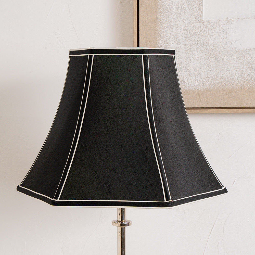 Lyla 50cm Black Silk Mix Bowed Lampshade