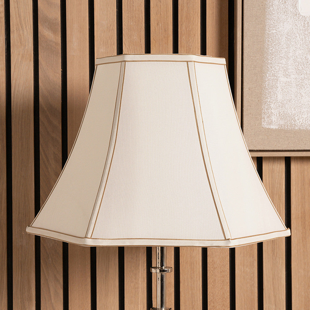 Lyla 50cm Cream Silk Mix Bowed Lampshade | Large Cream Lampshade