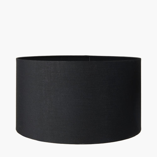 Harry 40cm Black Cotton Cylinder Lampshade | Black Lampshade