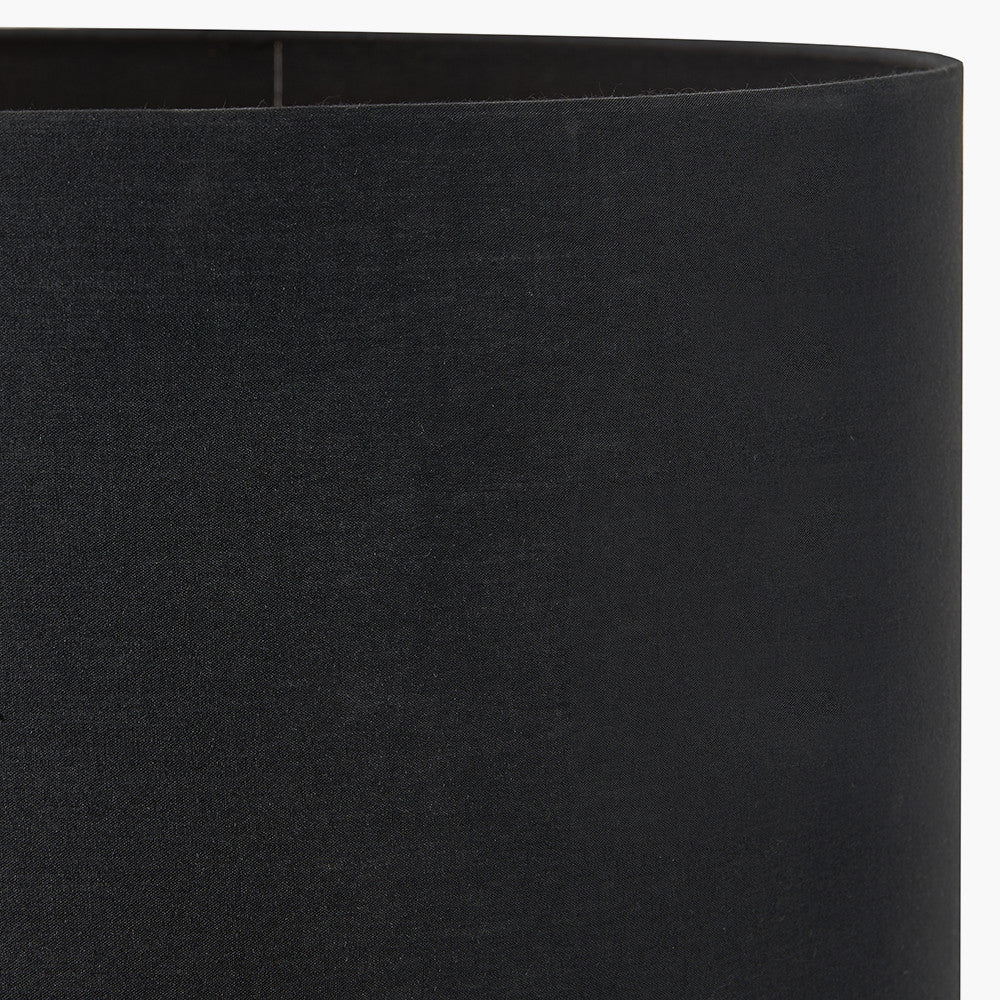 Harry 45cm Black Cotton Cylinder Lampshade | Large Black Lampshade
