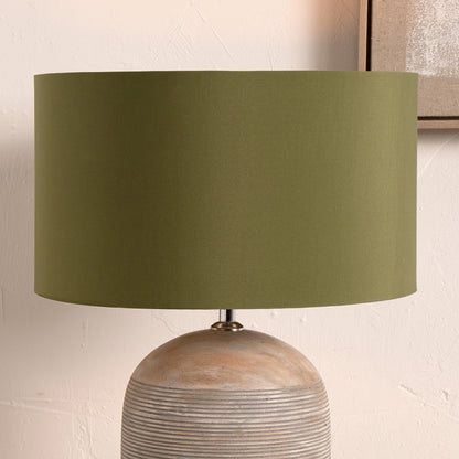 Harry 35cm Sage Cotton Cylinder Lampshade | Green Lampshade