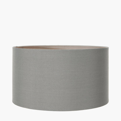 Harry 45cm Steel Grey Cotton Cylinder Lampshade | Grey Lampshade
