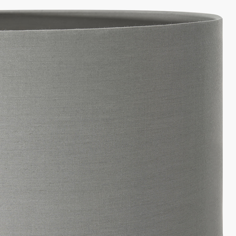 Harry 45cm Steel Grey Cotton Cylinder Lampshade | Grey Lampshade
