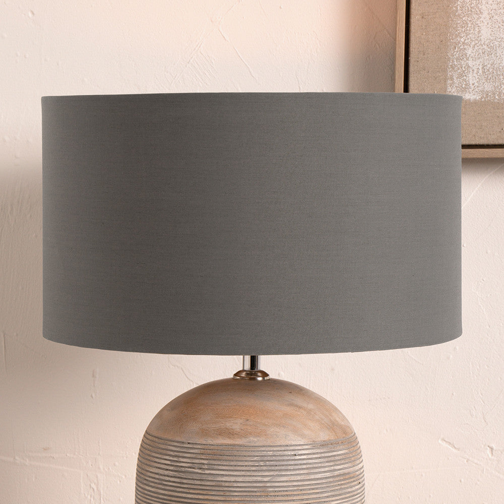 Harry 35cm Steel Grey Cotton Mix Cylinder Lampshade