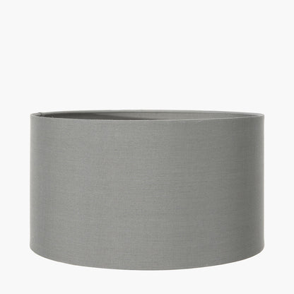 Harry 45cm Steel Grey Cotton Cylinder Lampshade | Grey Lampshade