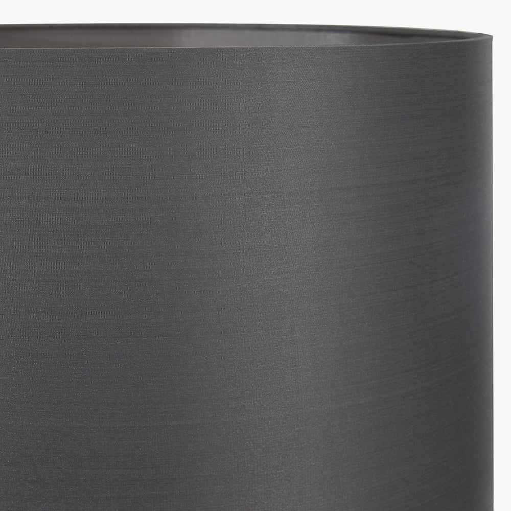 Zara 40cm Steel Grey Silk Cylinder Lampshade | Luxury Silk Shade