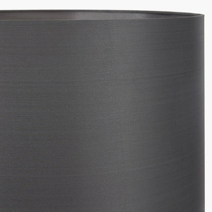 Zara 40cm Steel Grey Silk Cylinder Lampshade | Luxury Silk Shade