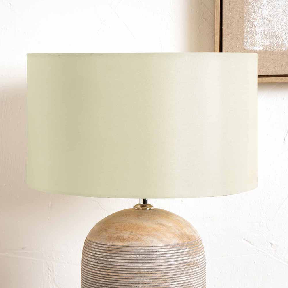 Zara 40cm Almond Silk Cylinder Lampshade | Luxury Silk Shade