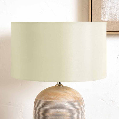 Zara 40cm Almond Silk Cylinder Lampshade | Luxury Silk Shade