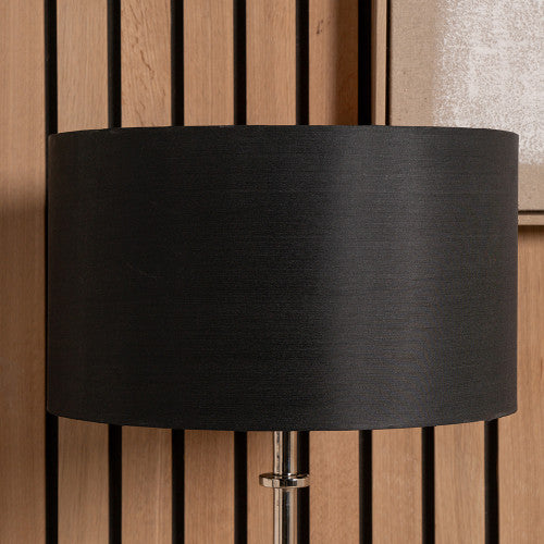 Zara 40cm Black Silk Cylinder Lampshade | Luxury Silk Shade
