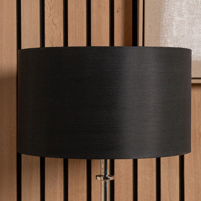 Zara 40cm Black Silk Cylinder Lampshade | Luxury Silk Shade