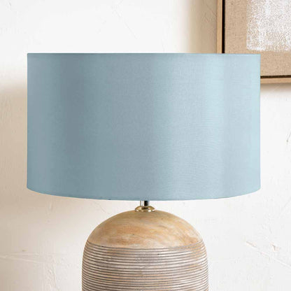 Zara 40cm Duck Egg Silk Cylinder Lampshade | Luxury Silk Shade