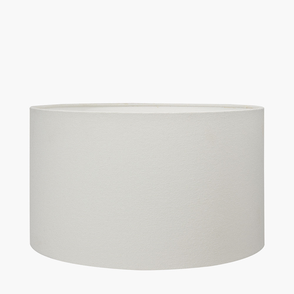 Henry 45cm White Handloom Cylinder Lampshade | Cotton Lampshade