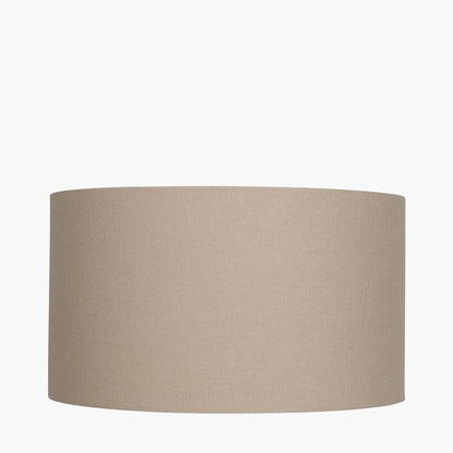 Henry 45cm Taupe Handloom Cylinder Lampshade | Natural Linen Shade