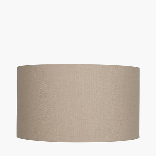 Henry 40cm Taupe Handloom Cylinder Lampshade | Cotton Lampshade