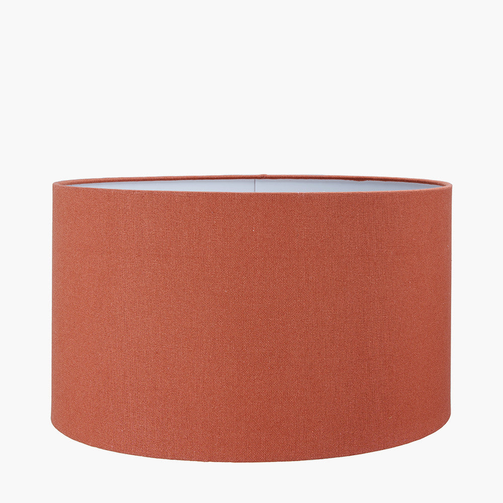 Henry 40cm Tobacco Handloom Cylinder Lampshade | Cotton Lampshade