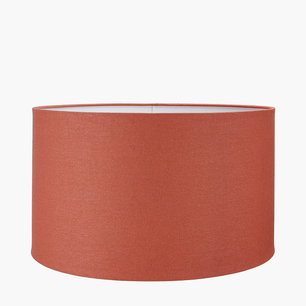Henry 45cm Tobacco Handloom Cylinder Lampshade | Cotton Lampshade